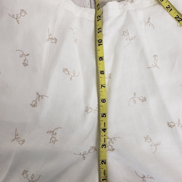 Studio Works Linen Capri Pant and Shirt Set PL Ivory and Taupe EUC - Picture 13 of 16